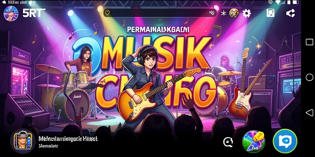 Tampilan gameplay dari 5RT yang penuh energi dan tantangan musik.