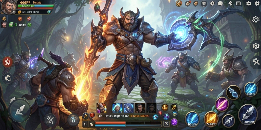 Screenshot gameplay MMORPG 666FF menampilkan pertarungan epik dan dunia yang menawan.
