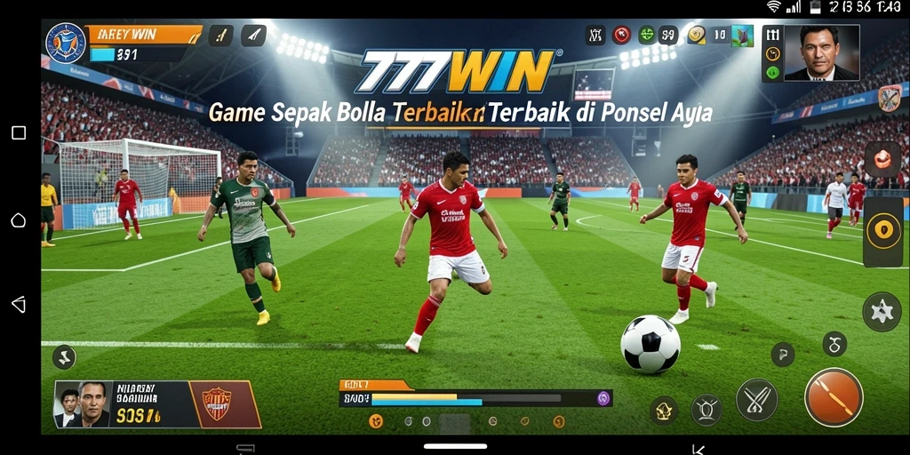 Tampilan gameplay <strong>777WIN</strong> yang menegangkan dalam pertandingan sepak bola.