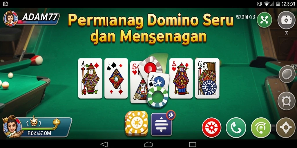 Screenshot gameplay ADAM77 menampilkan pemain bersaing di meja Domino.