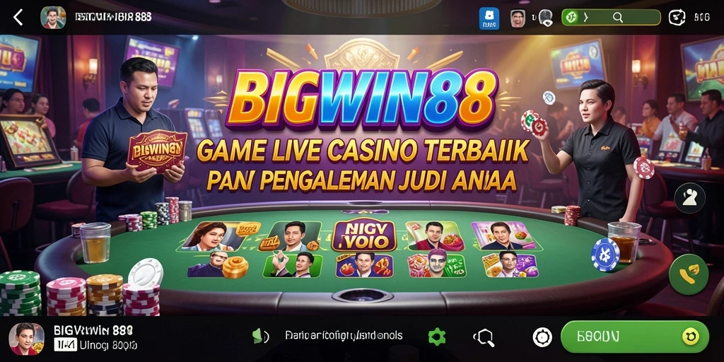 Tampilan permainan Live Casino dengan dealer profesional dan interaksi mendebarkan.