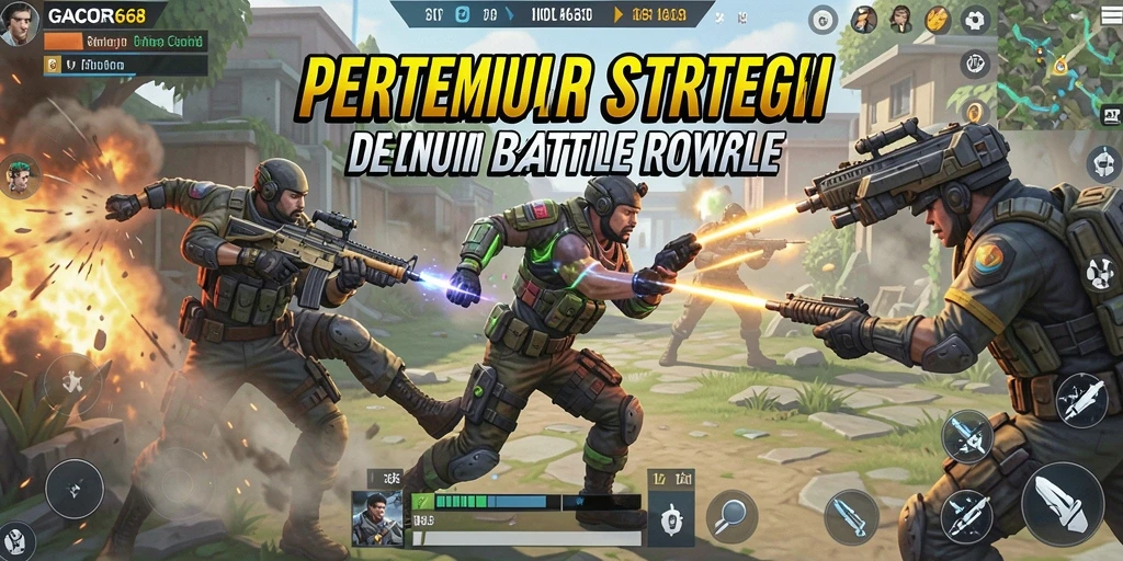 Screenshot GACOR668 menampilkan aksi seru dalam pertempuran Battle Royale.