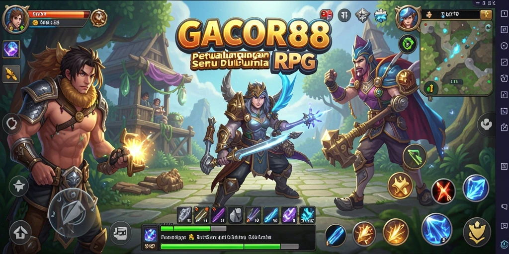 Tampilan gameplay mendebarkan dari GACOR88 dalam dunia RPG.
