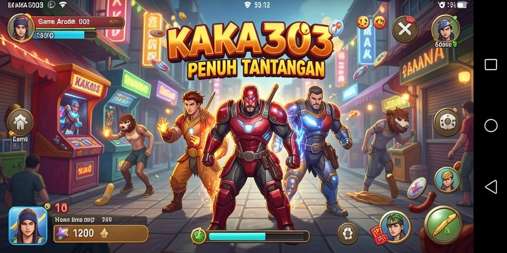 Tampilan gameplay seru KAKA303 yang penuh warna dan tantangan.