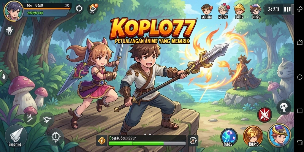 Tangkapan layar KOPLO77 menampilkan aksi seru dan karakter Anime ikonik.