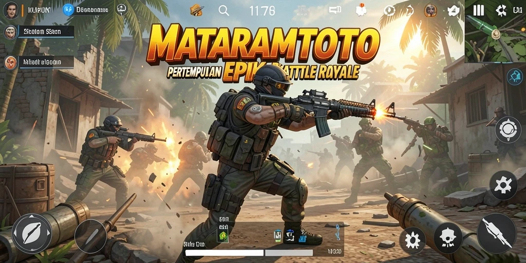 Tangkapan layar game MATARAMTOTO menampilkan pertempuran seru dalam Battle Royale.