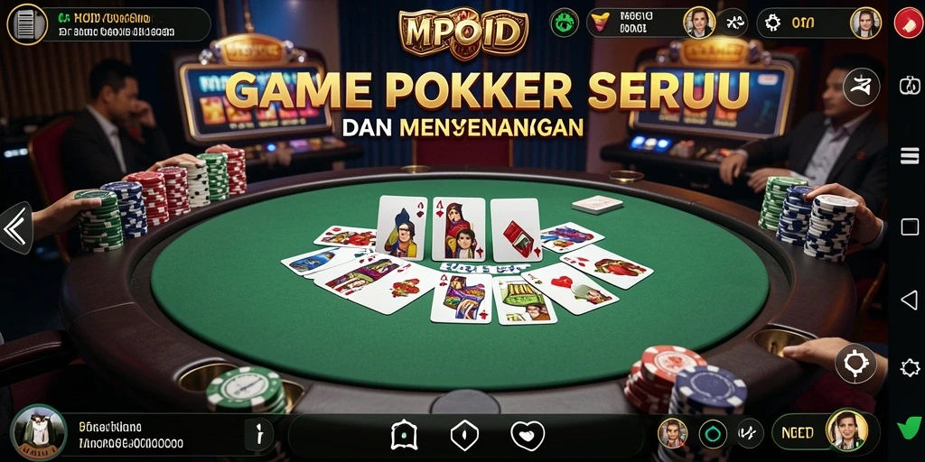 Tampilan gameplay seru di MPOID dengan aksi poker nyata.
