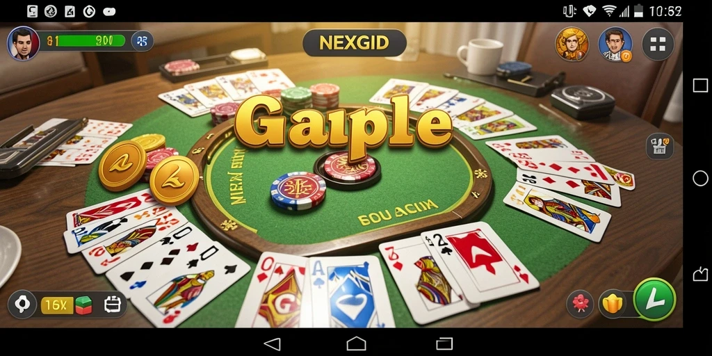 Screenshot utama NEXGID menampilkan gameplay Gaple yang seru.