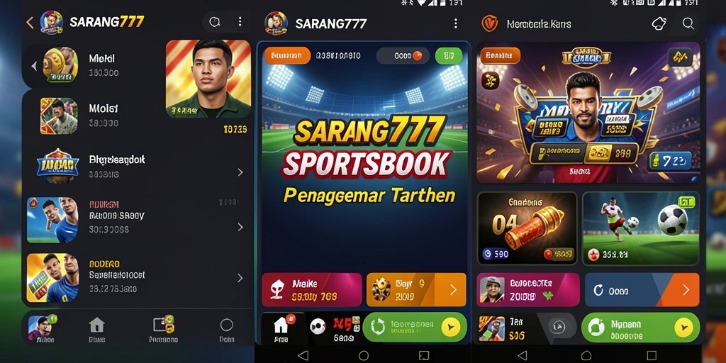 Screenshot utama SARANG777 menampilkan berbagai opsi taruhan olahraga yang menarik.