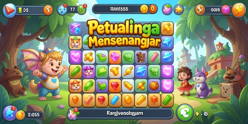 Screenshot dari gameplay seru dalam TAR555 Match-3.