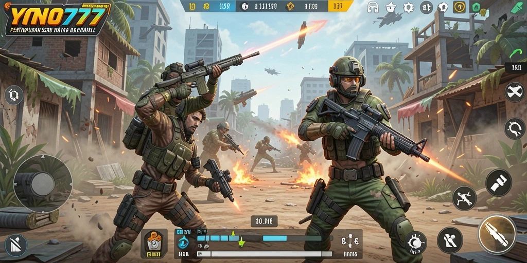 Tampilan gameplay Battle Royale di YONO777 yang mendebarkan.